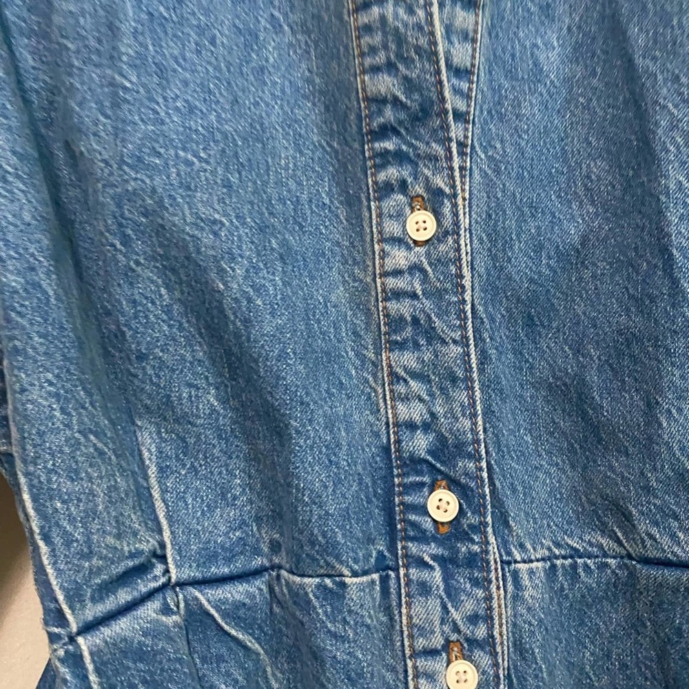 ASOS Denim Button Up Long Sleeve Dress Size 10P - Picture 7 of 11